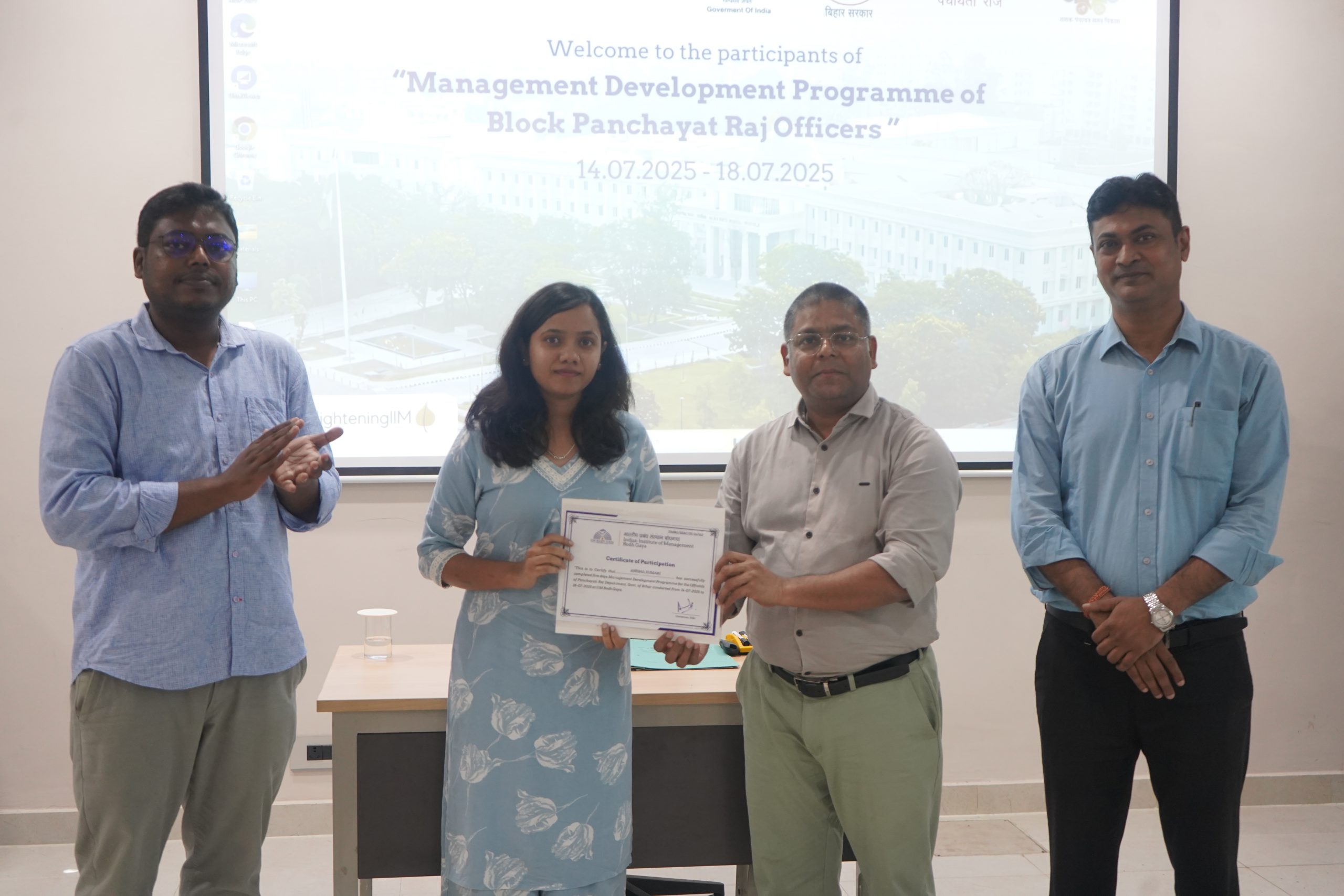 IIM Bodh Gaya Hosts Management Development Program for Block Panchayati Raj Officers
